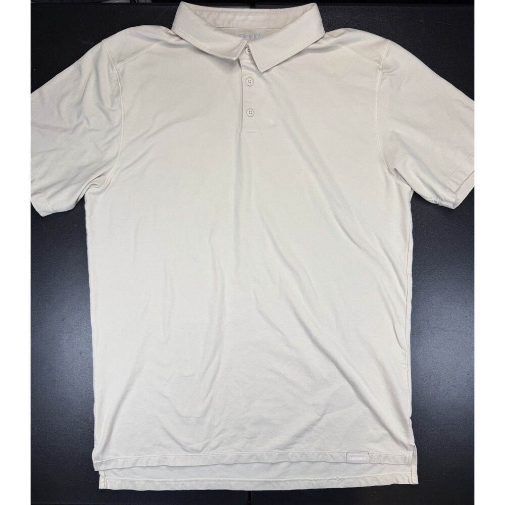 Legends Aviation Polo Shirt Mens XL Tan Solid Stretch Tagless Jersey Casual Golf